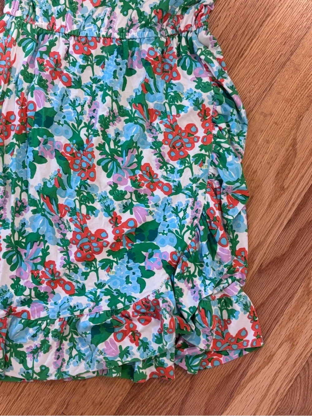 Lilly Pulitzer Strapless Floral Dress in Green, Orange, White - Picture 2 of 3